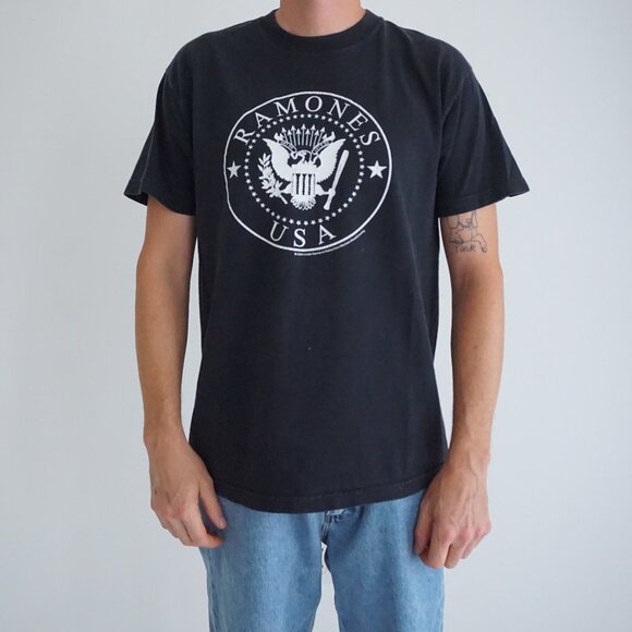Other - Vintage 2004 Alstyle Ramones Band Tee Black White Punk Rock USA Large
